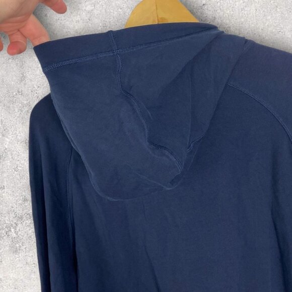 NEW Rhone Bolina Henley Hoodie Blue Size Large 2021 Lightweight Hooded Sweater L - Picture 6 of 14